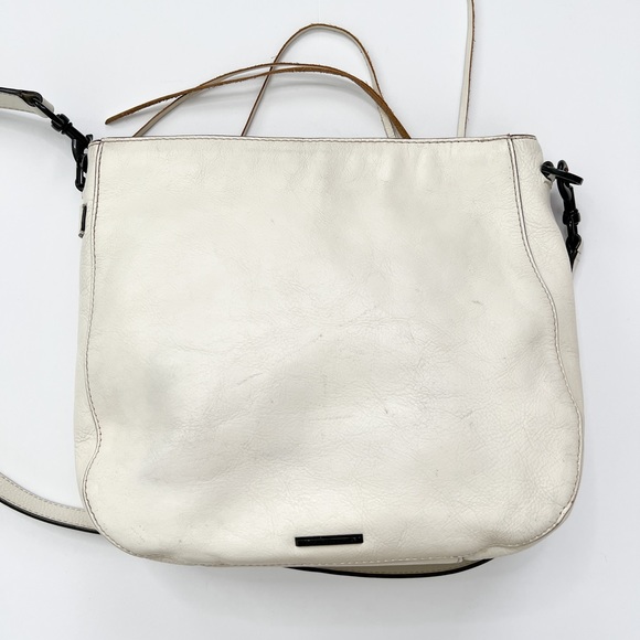 White Rebecca Minkoff Studded Braided Leather Crossbody Bag - Picture 5 of 8